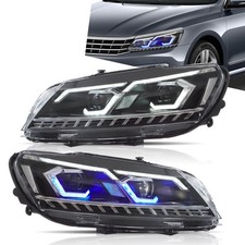VLAND LED Projector Headlights For 2011-15 VW Passat Factory Halogen Headlamps