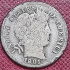 1901 S Barber Dime 10c Circulated San Francisco  #99517