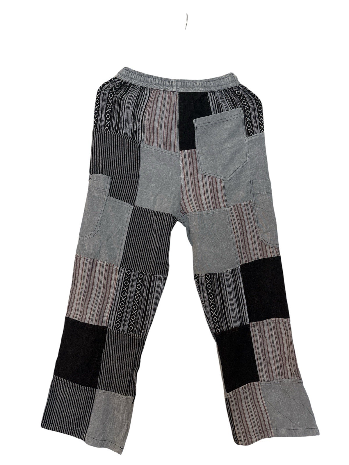 Rising Boho Patchwork Cotton Pants Drawstring Wai… - image 2