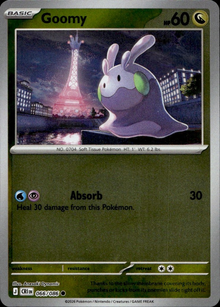 Pokemon Goomy 66/86 Chaos Rising Reverse Holo LP Anesaki Dynamic