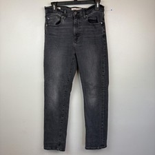 Levis 724 High Rise Straight Jeans Womens 29x28 Gray Premium Stretch Denim