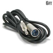 6FT XLR 3-Pin Male to 6.35mm 1/4" Mono Male Mic Microphone Audio Cable 28AWG