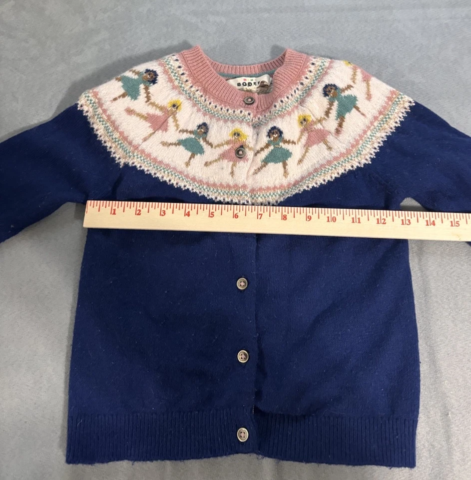 Cárdigan Mini Boden Ballet Navidad Cascanueces Bailarina Isla Feria Talla 7-8 Preppy Foto 4 de 4