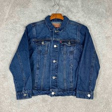 Levis Boys Denim Trucker Jacket Blue Size M 10-12 Years Medium Wash Cotton