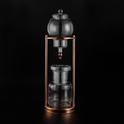 600ml Iced Coffee Dripper Cold Brew Drip Tower Coffee Maker Stainless Steel Gold