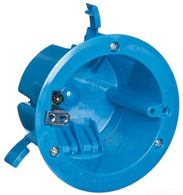 4 1/4 Inch Blue PVC Ceiling Box New Work Electrical Housing 18 Cubic Inch Cap...
