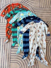 Carter's Fleece Footed Footie One Piece Zip Up Zipper Pajamas PJs Baby Boy 18M
