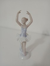 Statua Statuetta Ballerina Porcellana Morena Decorata e Colorata a Mano