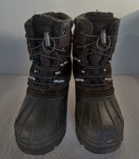 Lands End Size 1-M Kid's Black Insulated Winter Boots, Preowned