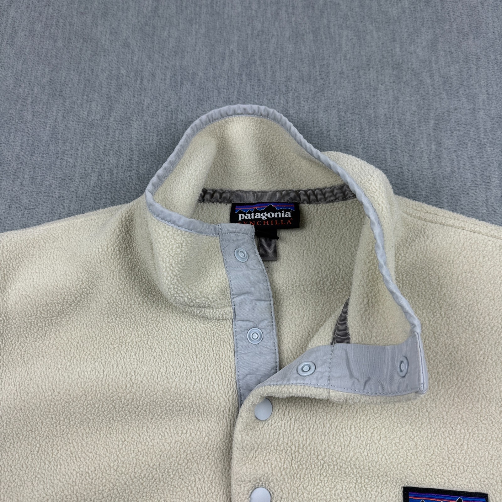 Patagonia Synchilla Jacket Womens Small White Yellow Lightweight Snap-T Pullover thumbnail 5