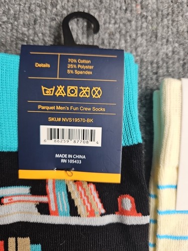 NWT 2pairs Parquet Library&Teacher Themed Crew Socks Men's Size 6-12.5 , 1239 - Photo 4/7