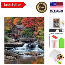 Colorful Waterfall 5D Diamond Painting Kit - Art Craft for All Ages, 15.8x11.8in