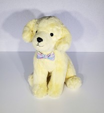 FAO Schwarz Golden Retriever Yellow Lab Puppy Dog Bow Tie Soft Plush Toy 12" EUC