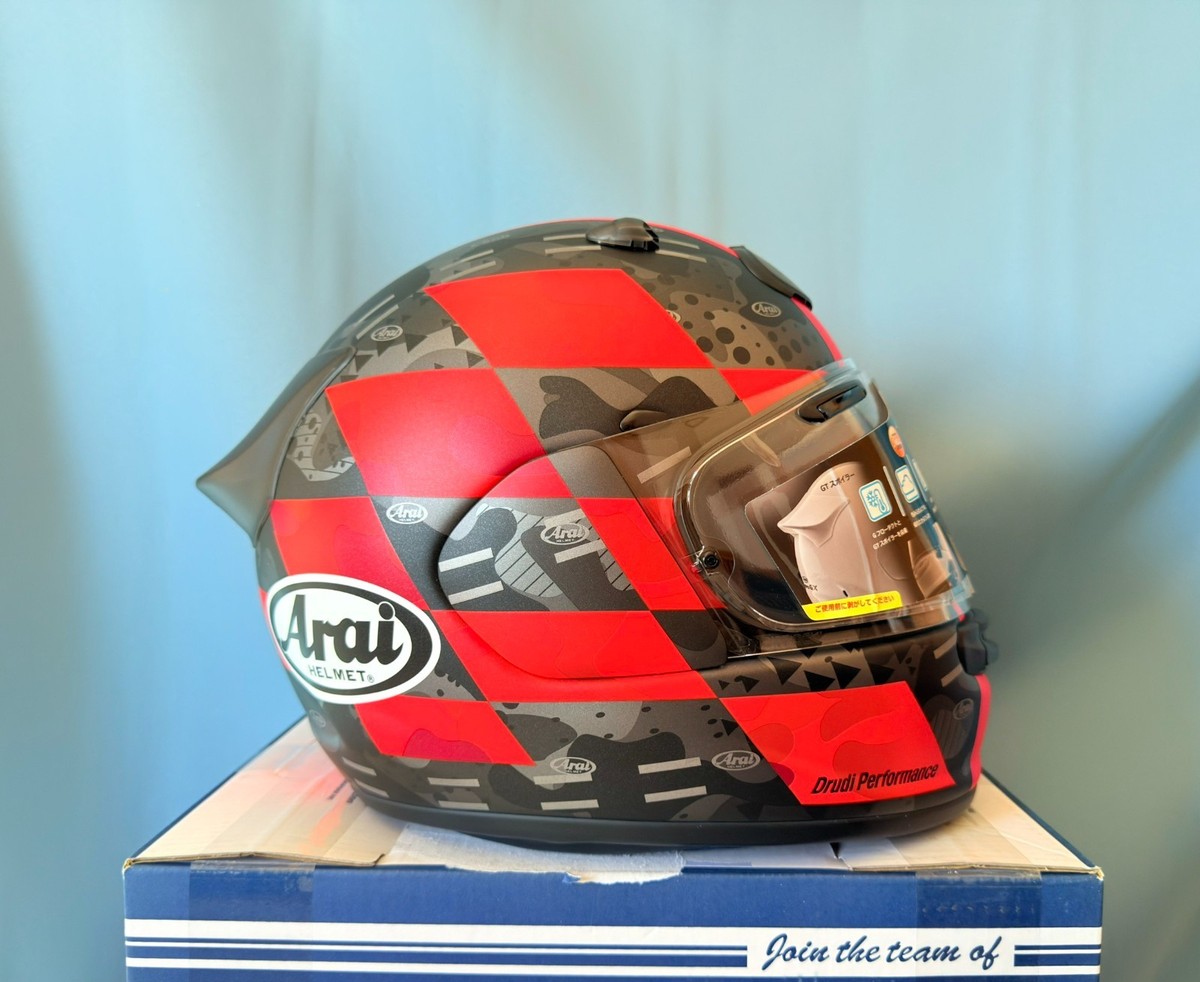 Arai Astro GX Red Checker 57-58cm Full Face Motorcycle Helmet