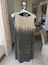 St. John Gold Black Ombr Dress/Jacket Set Size 10 Formal