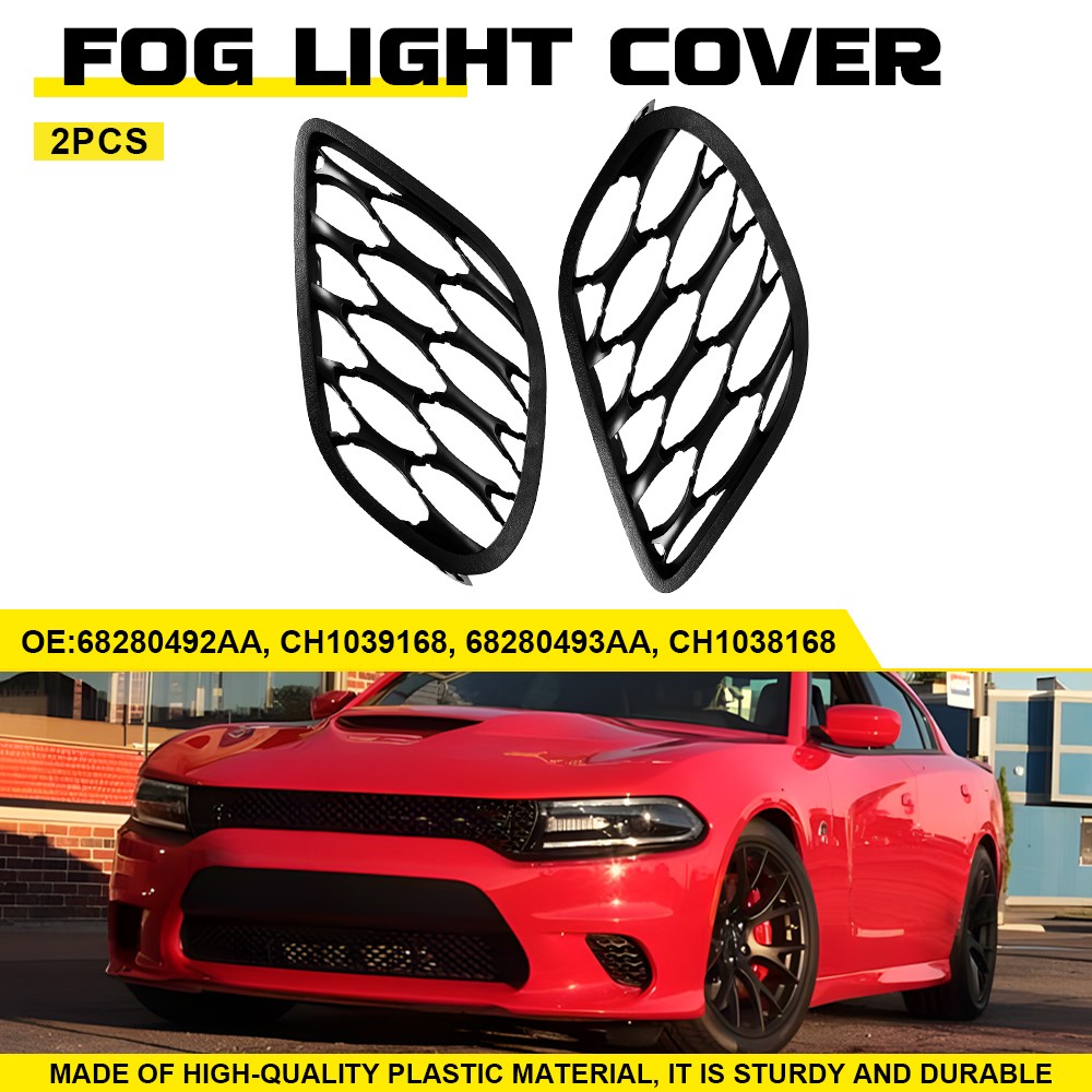 Fog Light Grille Bracket Cover Trim Driver & Passenger for 2018-23 Dodge Charger