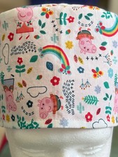 Peppa Pig reversible Adult Skull/Chemo Surgical Scrub Hat/Cap Handmade