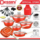 DESSINI ITA 23 Pcs Non Stick Granite Cooking Pot Frying Pan Set Kitchen Cookware