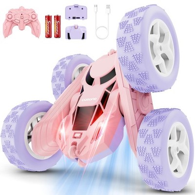 cosone RC Stunt Car Remote Control Cars with Lights Double-Sided Driving Indo...