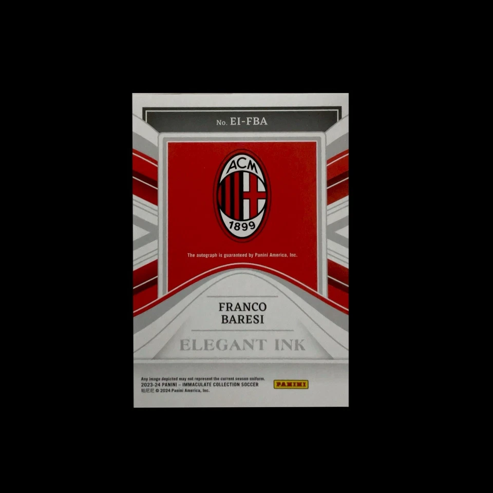 2023 Panini Fútbol Inmaculado Franco Baresi Tinta Elegante AUTO/25 Foto 2 de 2