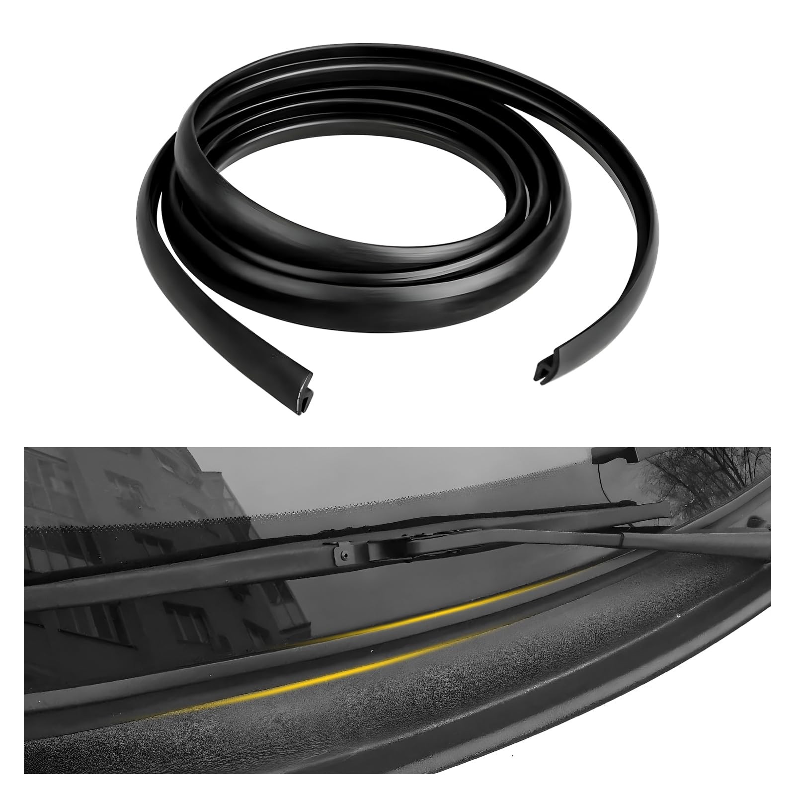 Front Windshield Seal Strip 6.5 Ft Car Windshield Moulding Trim Waterproof & ...