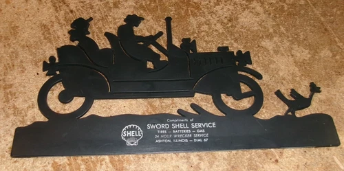 vintage 11"L x 6.25"T plastic sword shell service ashton,il. advertisment used