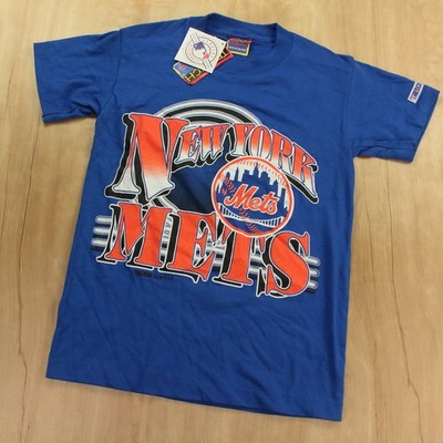 DS New York Mets t-shirt kids LARGE vtg 90s usa single stitch baseball deadstock