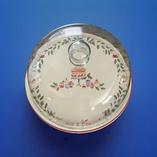Lenox Holiday Happiness is Homemade Pedestal Cake Plate & Glass Dome Retired