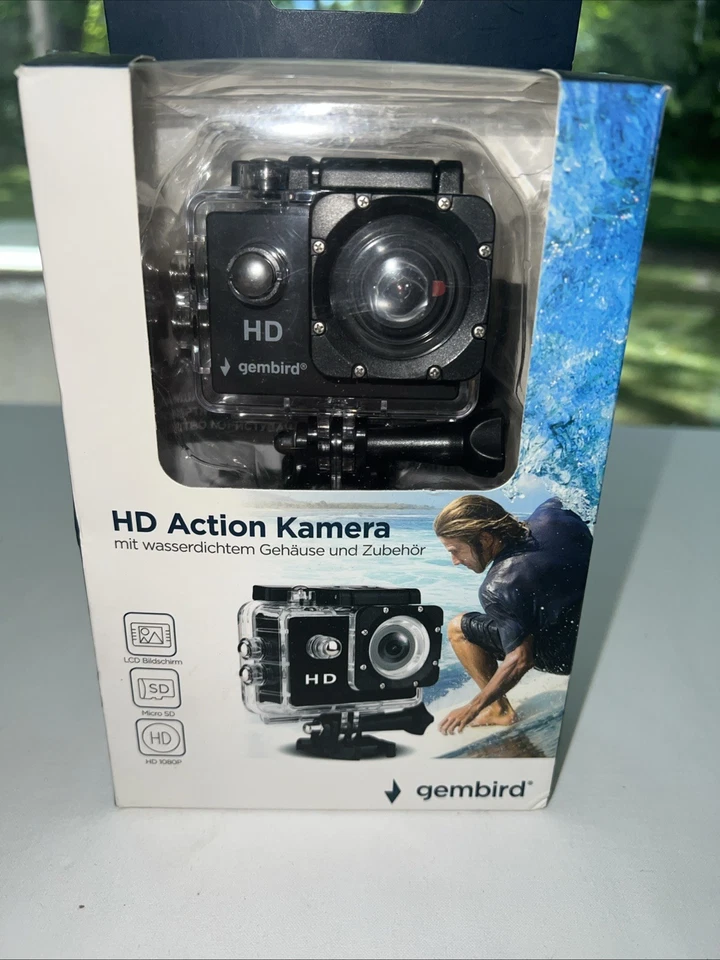 Gembird HD 1080P Actioncam 105° Weitwinkel Wasserdicht Neu OVP Schwarz - Bild 1 von 1