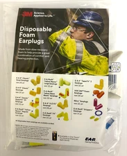 12 PAIR DISPOSABLE EAR PLUG ASSORTMENT PACK 3M - NEW!