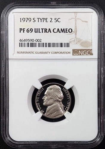 1979 S Type 2 Proof Jefferson Nickel graded PF 69 Ultra Cameo by NGC! sku 90002