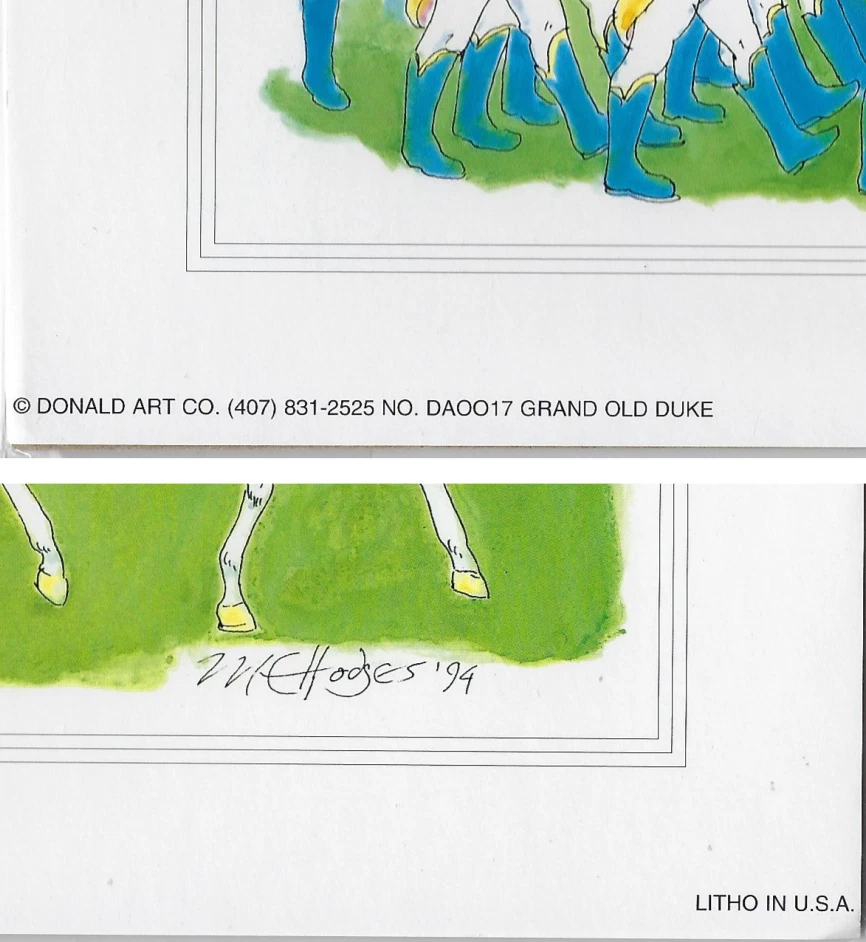 Adorável 8x10 Grand Old Duke Berçário Rima Litho Estampa Vintage M E Hodges - Imagem 2 de 2