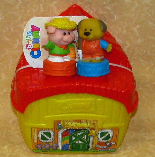 COSTRUZIONI SOFFICI CLEMMY FATTORIA GIALLA E ROSSA CON 2 PERSONAGGI cod.21006
