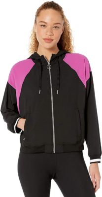 Calvin Klein Women's Colorblock Dolman Hoodie Jacket Black