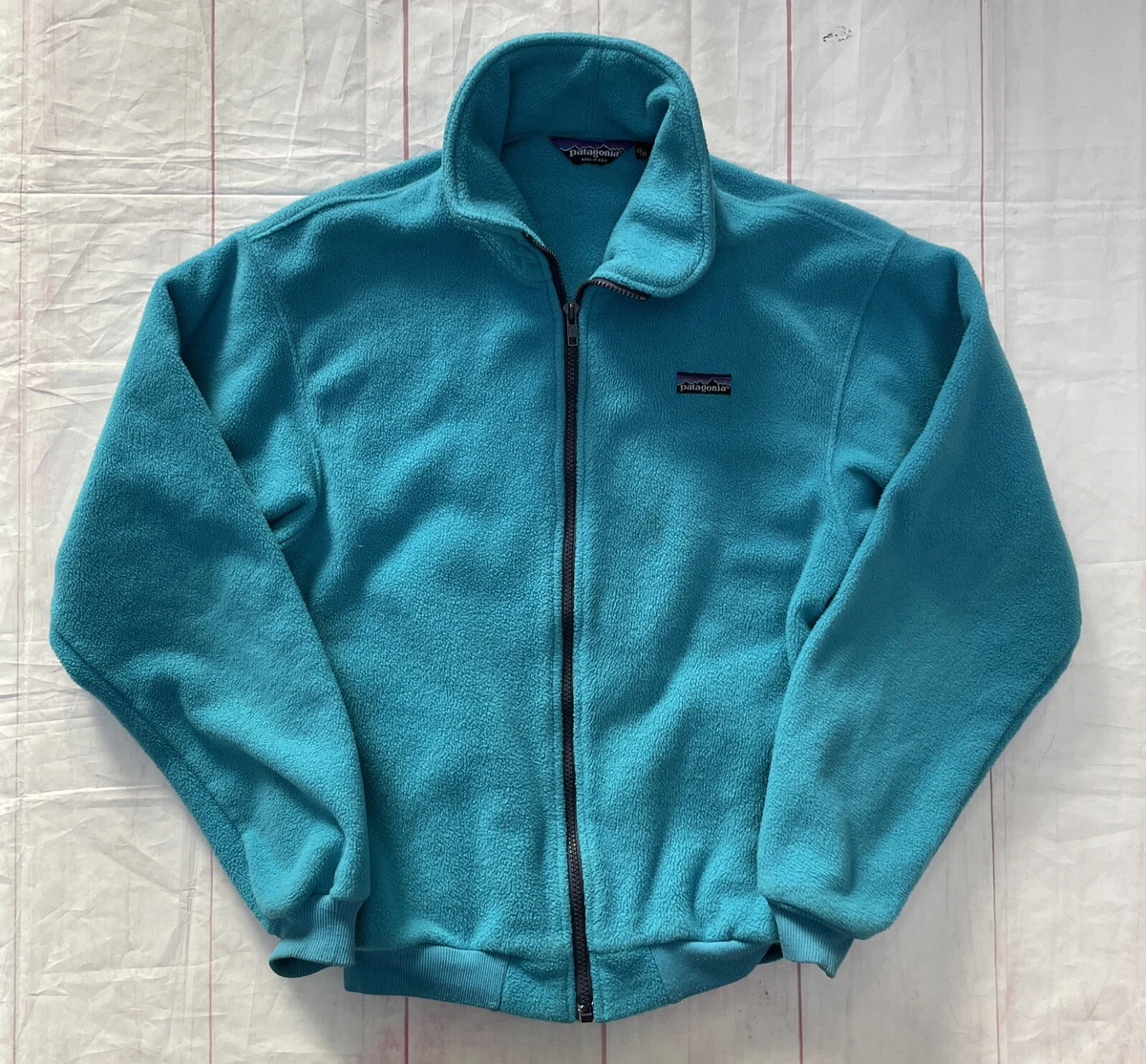 Vintage 1990s Patagonia Fleece Full Zip Jacket 1980s Teal Made In