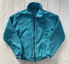 Vintage 1990s Patagonia Fleece Full Zip Jacket 1980s Teal Made In USA Cardigan