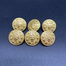 Vintage Waterbury Police Uniform Buttons Gold Tone “P” Ornate U.S.A. Metal Lot