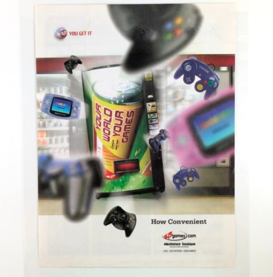 2002 EBgames Laminated Ad    Your World, Your Games  Vending Machine Poster