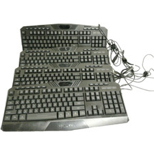 X4 - RedDragon Gaming Essentials S101-3 Wired Gaming Keyboard Light Up LED USED.