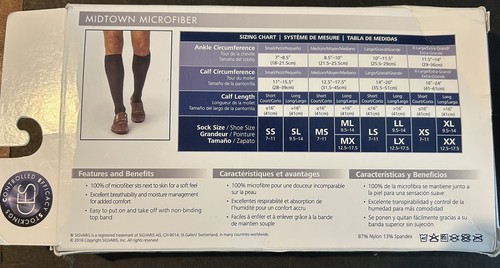 SIGVARIS 822CSLM32 SL Calf Hi Compression Socks 20-30 mmHg Tan-Khaki NEW IN BOX - Picture 2 of 3