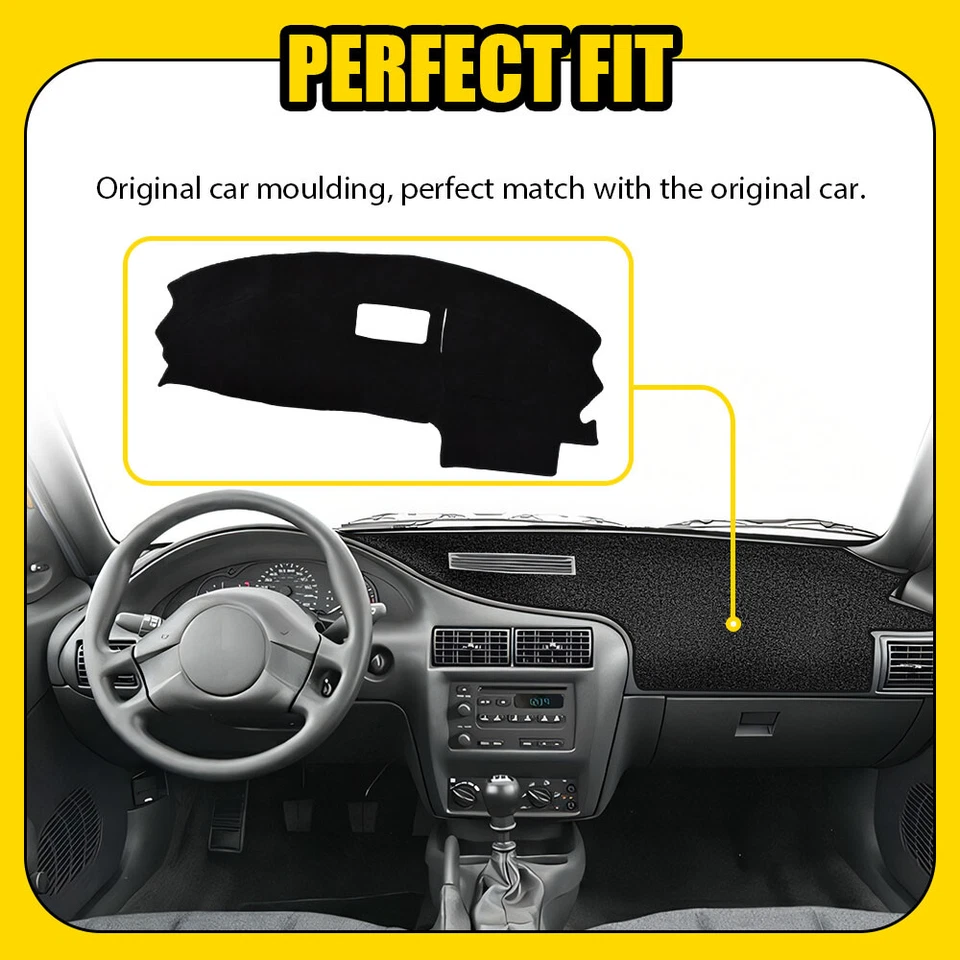 Cubierta de tablero negra para Chevrolet Cavalier 1995-2005 alfombrilla de tablero alfombra de tablero Foto 4 de 4