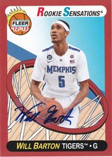 2012-13 Fleer Retro WILL BARTON Rookie Sensations Auto #66 Memphis Tigers