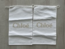 Set of CHLOE Logo Dust Bag white Cover Travel Bags Shoes 8" X 13.75"