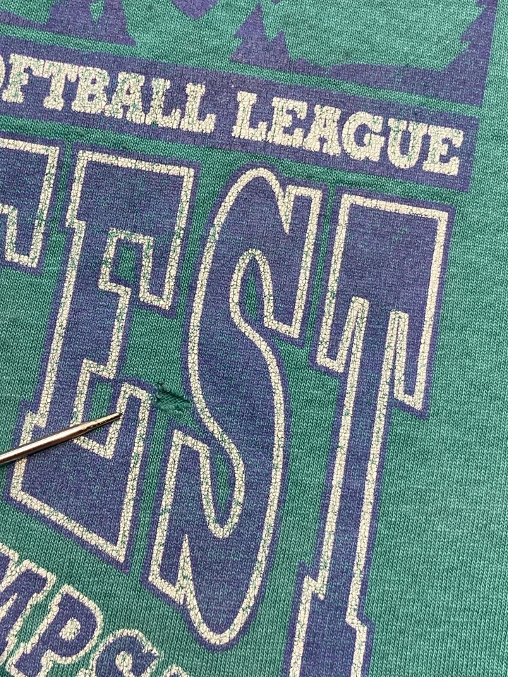 VINTAGE 1997 Mt Washington Valley Woman’s Softball League T-shirt Sz XL Teal - Изображение 4 из 4