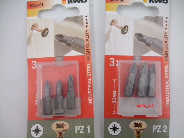 Bits PZ1/ PZ2 Kwb Schrauberbits Bitset 6 StüCk-image