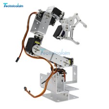 6 DOF Aluminium Robot Arm Mechanical Robotic Clamp Claw ROT3U For Arduino-Silver