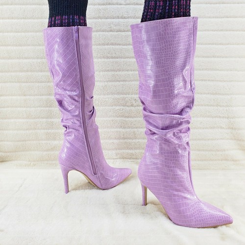 lavender heel boots