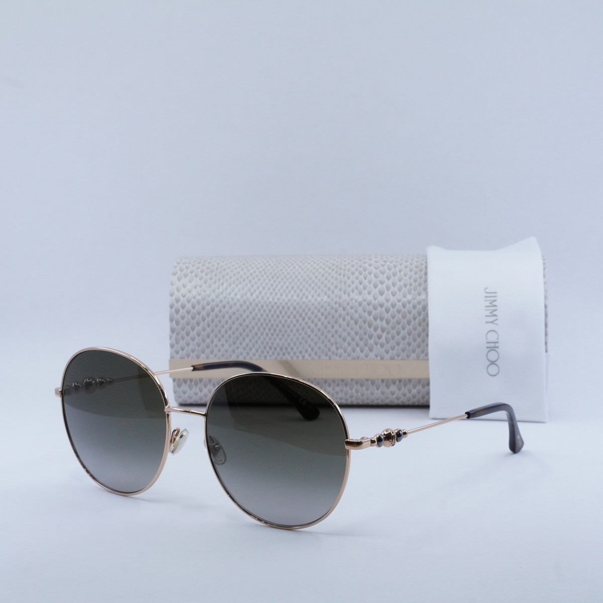NWT Jimmy Choo Birdie/S sunglasses in gold Havana frame and brown gradient lense JIMMY CHOO BIRDIE/S 006J Gold/Havana/Brown Gradient 60-18  main image 3
