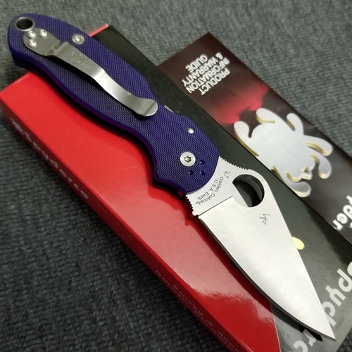 Spyderco Para 3 S110V Satin Blade Dark Blue G-10 (Paramilitary 3) C223GPDBL - Picture 2 of 5
