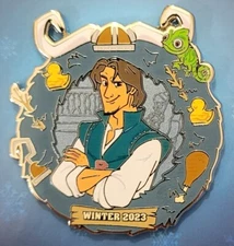 2023 Disney Parks Winter Tangled Flynn Rider Pascal Snuggly Duckling LE Pin